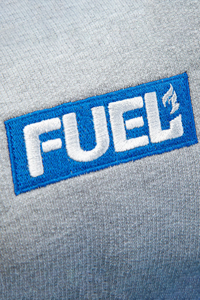 Fuel Legends Crewneck Sweatshirt - Grey Embroidered Logo Shot