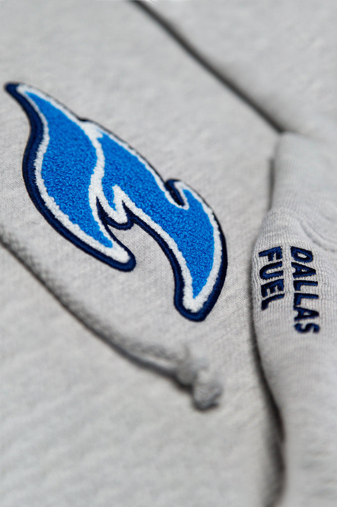 Dallas Fuel Chenille Patch Hoodie - Grey Chenille detail and Embroidery detail