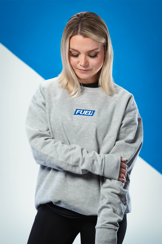 Fuel Legends Crewneck Sweatshirt - Grey with Sarah Modeling
