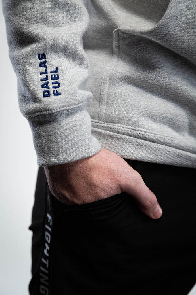 Dallas Fuel Chenille Patch Hoodie - Grey with sleeve embroidery detail